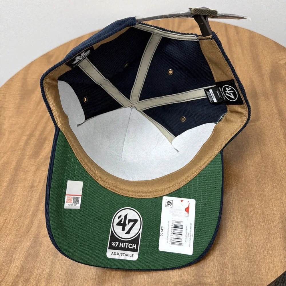 47 Brand Hitch University Of Michigan Wolverines Corduroy Script Strapback Hat‎
